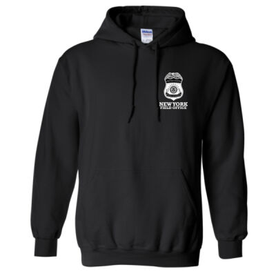 NY FO "Badge" Hoodie BLACK - Heavy Blend™ Hooded Sweatshirt Thumbnail
