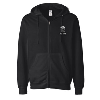 NY FO "Remember" Design Zippered Hoodie, BLACK Thumbnail